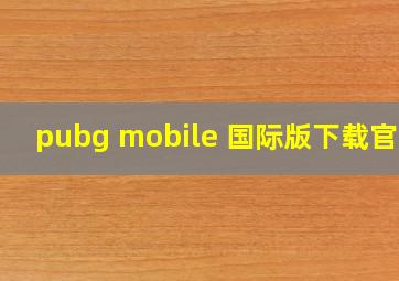 pubg mobile 国际版下载官网